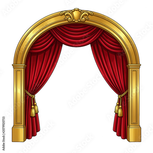 Red Velvet Theater Curtain Isolated Transparent Background