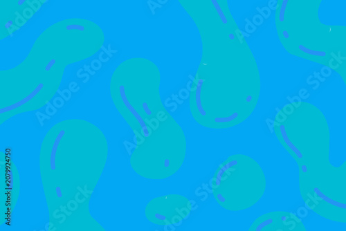 An abstract vector background depicting a stylized water surface or underwater view. The design features soft, organic blue liquid blobs and fluid shapes that resemble water ripples, ocean currents