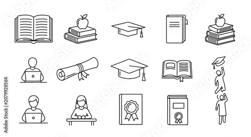 Fotografía Education and Graduation Icon Set