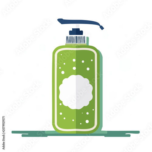 Green liquid soap dispenser vector illustration