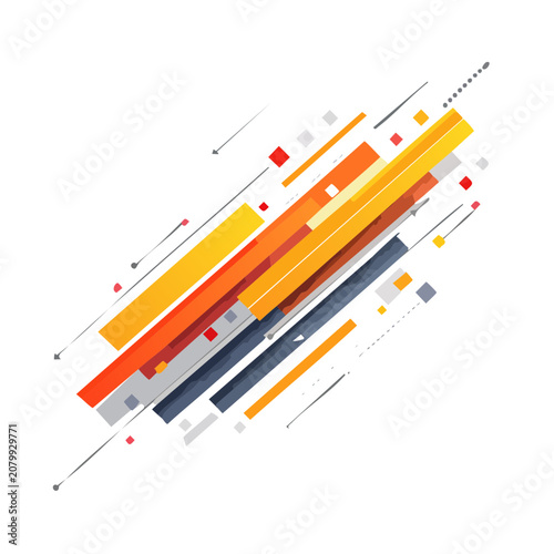 Abstract dynamic geometric bars and lines vector design