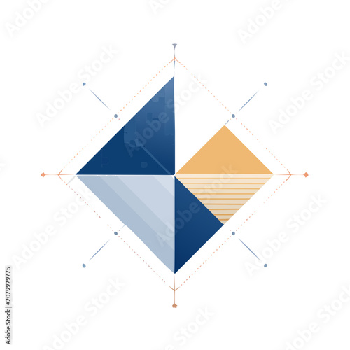 Abstract Geometric Compass with Diamond and Triangle