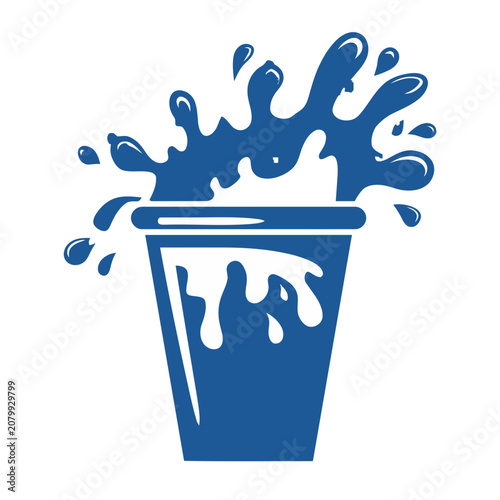 Blue Splashing Water Cup Icon