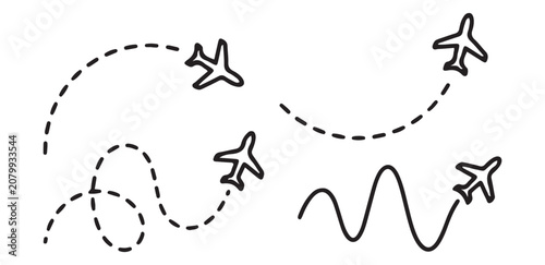 Flying Birds Formation Outline Sketch on White Background Minimalist Line Art
