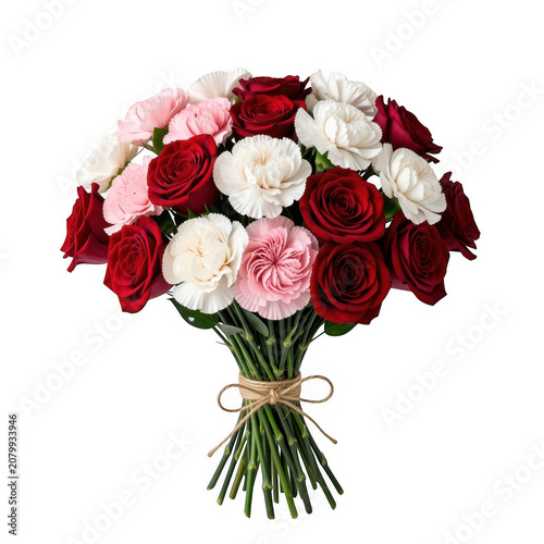 Red White Pink Rose Bouquet Transparent Background