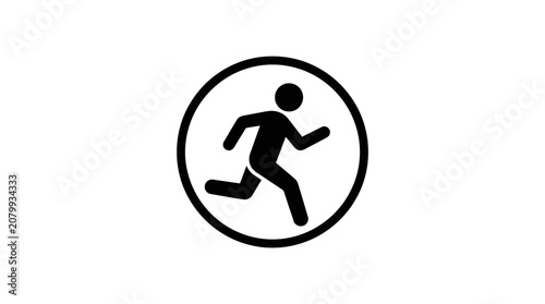Running man icon in circle