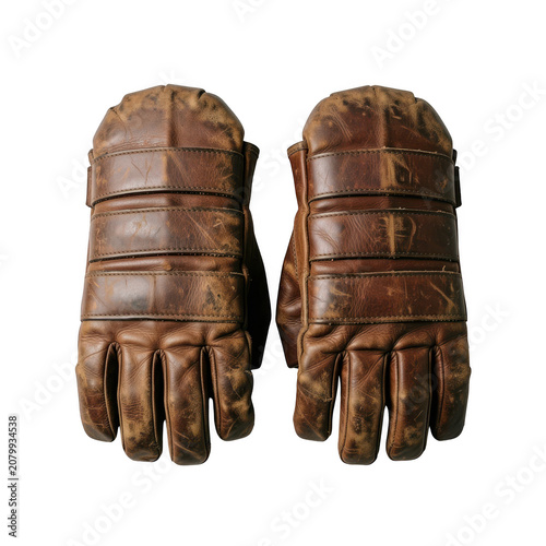 Vintage Leather Aviator Gloves Transparent Background