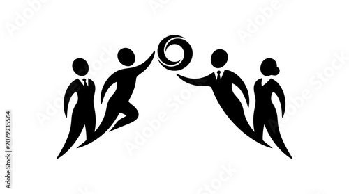 Business team collaboration abstract symbol