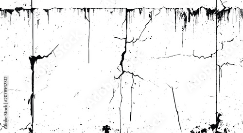 Photos Cracking plaster wall vector background with grunge effects Dirty paint leakage border vector illustration for design