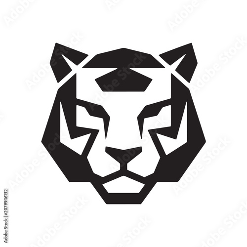 Photos Abstract Minimalist Tiger Face Graphic Design Vector Illustration