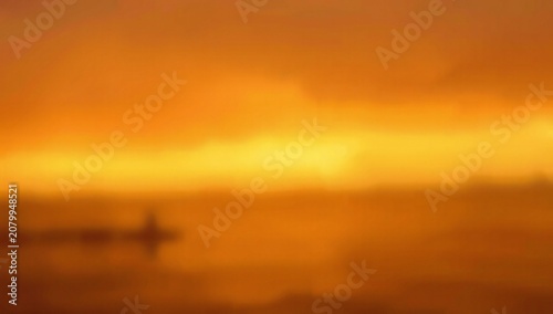 Vibrant sunset over calm water