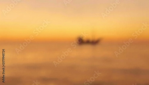 Serene sunset with boat