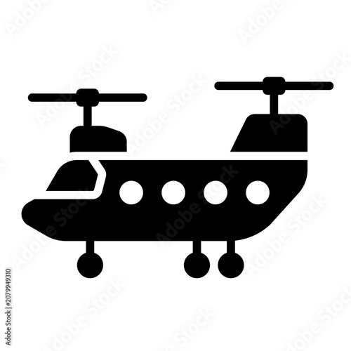 Obraz na plátně military transport helicopter glyph icon