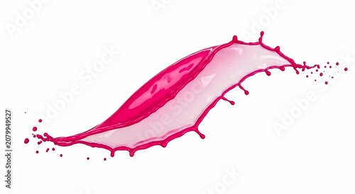 Dynamic Red Liquid Splash Isolated on White Background.