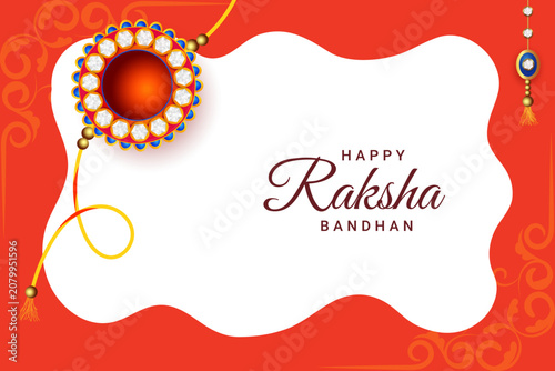 Konstfotografi Beautiful raksha bandhan festival greeting card with traditional background