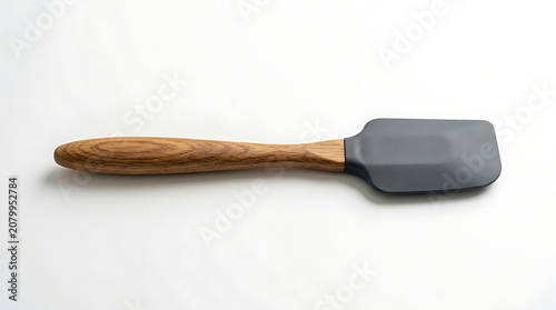 Minimalist silicone spatula mockup on clean white background with copy space