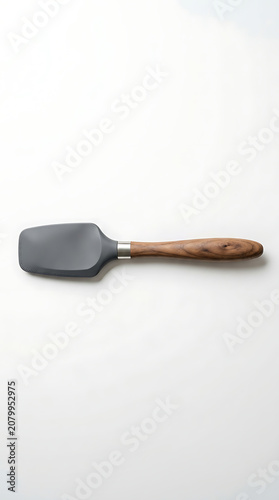 Minimalist Silicone Spatula Mockup on Clean White Background with Copy Space