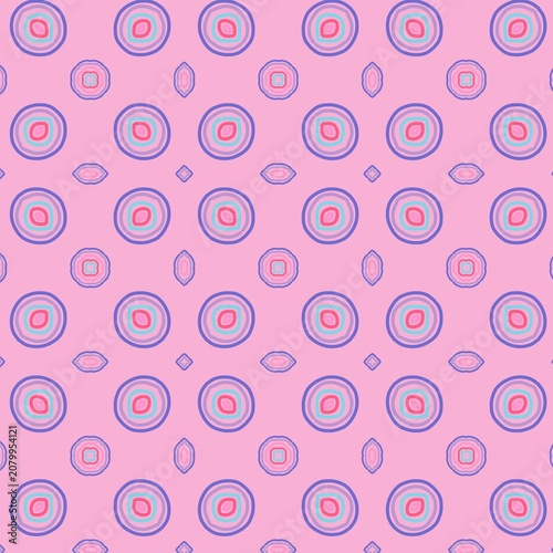 Simple geometric colorful seamless pattern pink background for fabric nursery theme