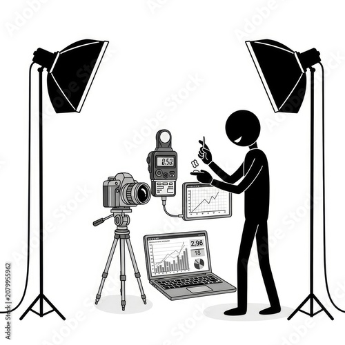 Photographer working in a studio setup.