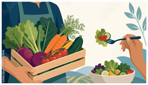 Fresh Vegetables in Crate.