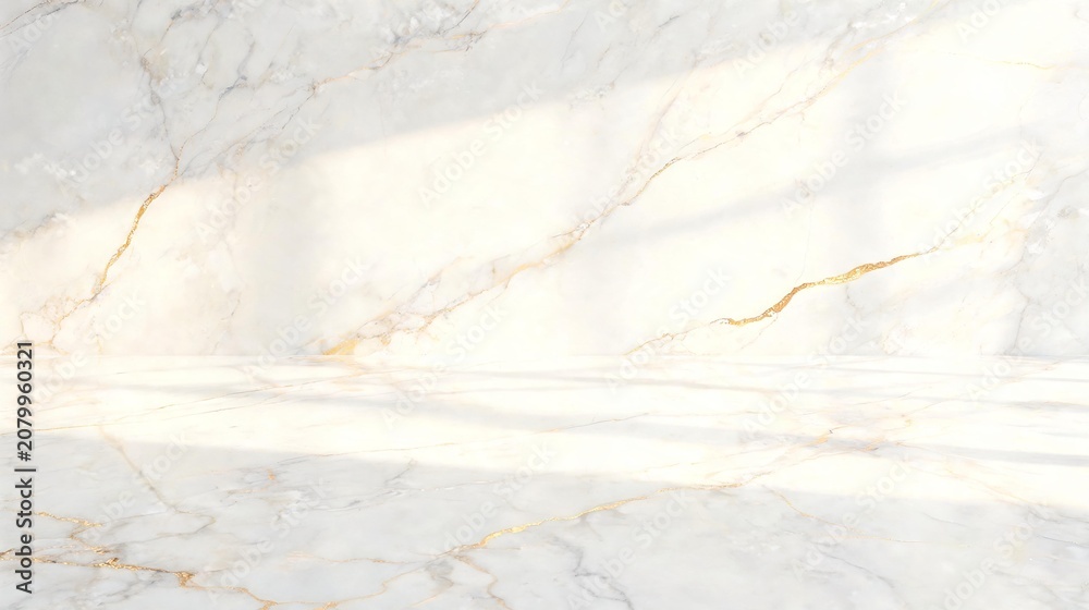 Naklejka premium Luxury White Marble Texture Background with Gold Veins