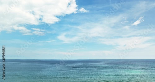 Beautiful Sea in summer season white clouds and blue sky footage from drone