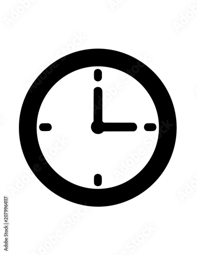 Simple black analog clock face.