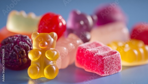 Colorful Assortment of Gummy Candies - A Sweet and Chewy Delight.