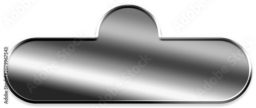 Cuadro en lienzo Tab pill button with chrome silver 3d metallic shiny glossy high gloss for learn