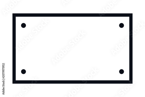Minimalist border frame with black dots on a white background