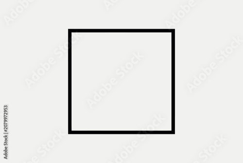 Rectangular black frame border isolated on a minimalist light background