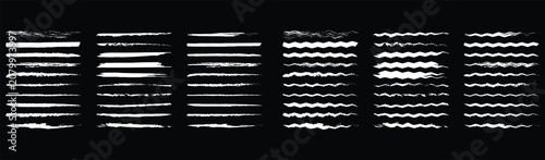 Set of hand painted chalk brushes. Chalk lines, Hand drawn vector Pencil underlines. crayon drawn lines illustrator brush stroke set. Zigzag Hand drawn brush stroke elements.