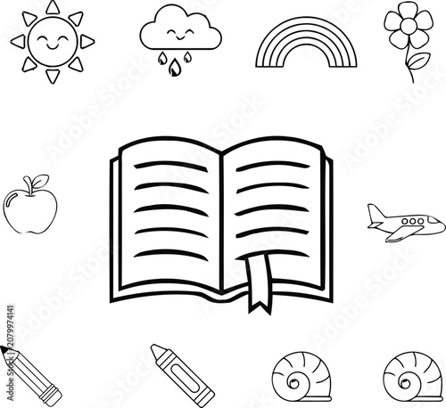 Playful Outline Icons for Creative Designs
