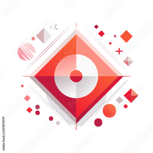 Abstract geometric target with diamond and circle shapes