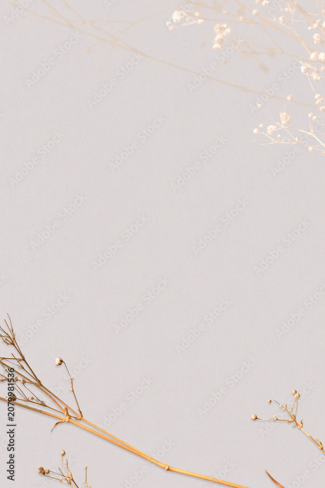 Fototapeta premium Botanical earth tone wallpaper and background