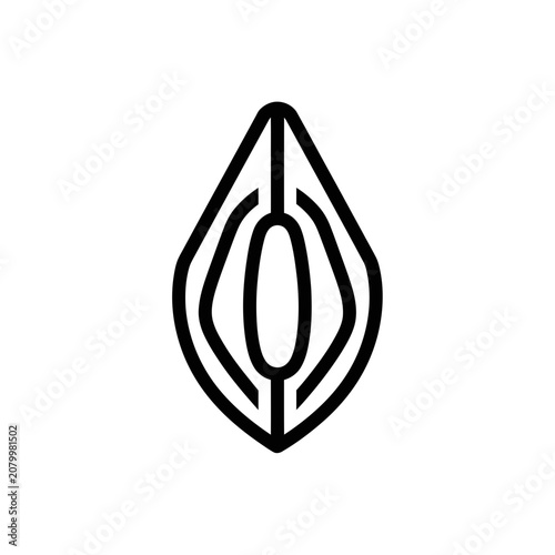 Bild auf Leinwand Abstract stylized outline of a seed or plant embryo