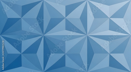 Geometric pattern of blue triangles creates a symmetrical design