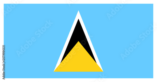 Rectangle Saint Lucia Flag American Country
