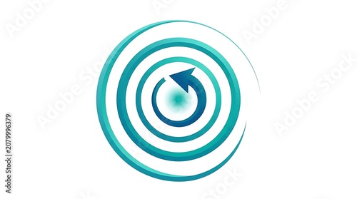 Teal abstract spiral progress graphic with progress abstract business minimalist technology