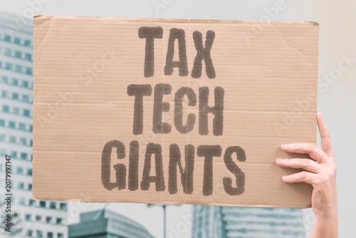Cuadro en lienzo "Tax tech giants" Large technology firms must contribute fairly
