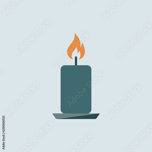 A simple flat icon of a burning candle