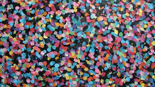 Colorful Abstract Pattern of Dots on Dark Background for Creative Projects and Design Inspirations