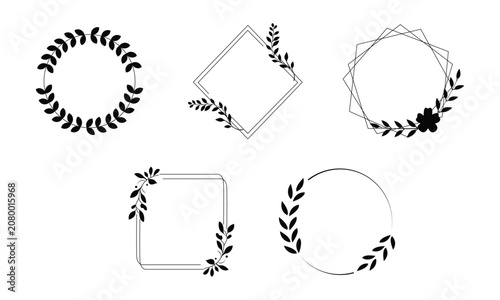 floral frame collection Icons Vector Set  Frames Arrows Vintage Symbols and Web Design Elements Illustration