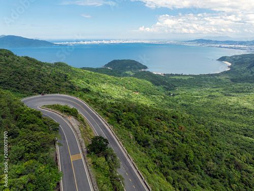 Slika na platnu Winding Hai Van Pass Overlooking Da Nang Bay, Central Vietnam