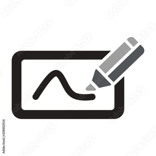 Edit symbol featuring a pen tool icon used for writing or drawing on a screen