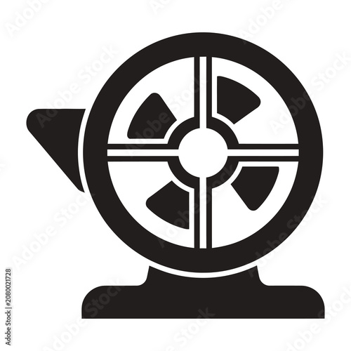 Industrial centrifugal pump icon black silhouette