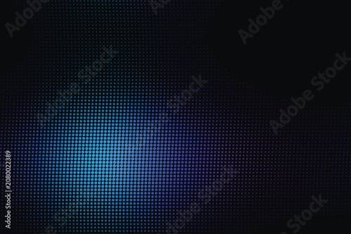 Tableau sur toile Glowing digital pixel matrix with gradient blue-green light dispersion pixelgrid