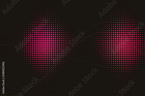 Bild auf Leinwand Glowing pink halftone grid with luminous focal points dots