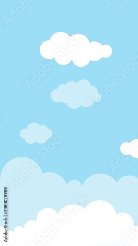 Blue Sky Cartoon Clouds Looping Animation