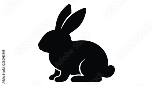 Konstfotografi Rabbit silhouette appears as a black solid icon against a white background for graphic design projects
